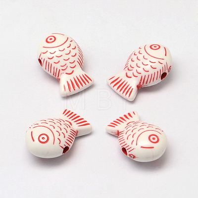 Fish Craft Style Acrylic Beads SACR-R886-08-1