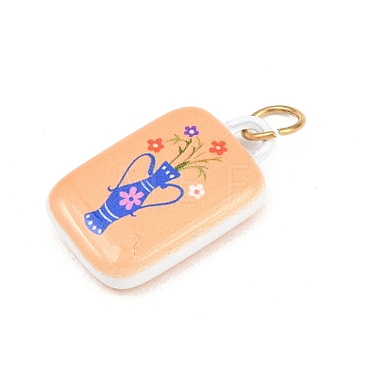 304 Stainless Steel Enamel Pendants STAS-C169-01B-1