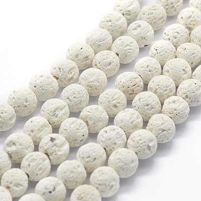 Synthetic Lava Rock Round Beads Strands G-E508-04-4mm-1-1