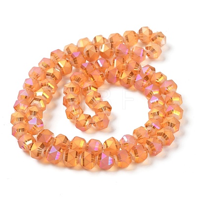 Electroplate Transparent Glass Beads Strands EGLA-I018-FR01-1