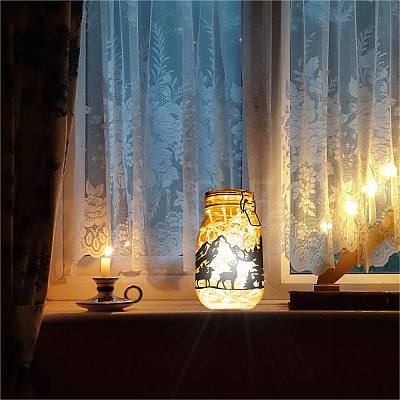 PVC Lamp Film for DIY Colorful Light Hanging Lamp Frosted Glass Jar DIY-WH0513-004-1