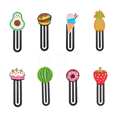 8Pcs 8 Style Cartoon Food Shape PVC Bookmarks AJEW-FH0003-28-1