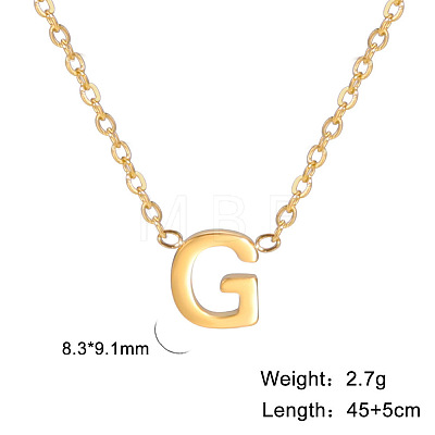 201 Stainless Steel Initial Pendant Necklaces FS-WG78A3B-07-1