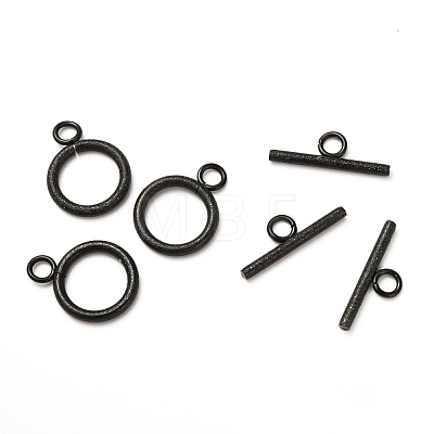 304 Stainless Steel Textured Toggle Clasps STAS-A048-01EB-1
