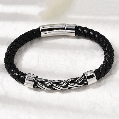 Braided Microfiber Leather Cord Bracelets BJEW-A092-01A-AS-1
