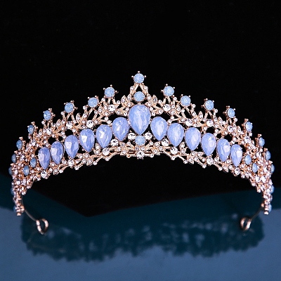 Alloy Rhinestone Crown Hair Bands for Woman Girls PW-WGB2F57-14-1