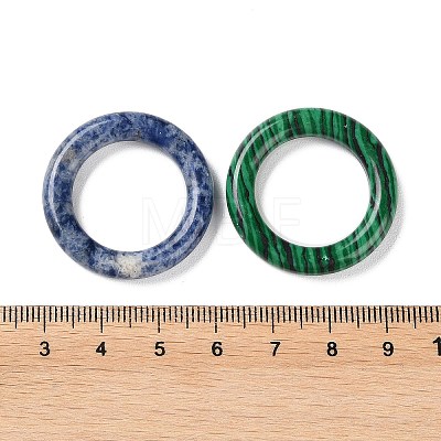 Natural & Synthetic Mixed Gemstone Lingking Rings G-K357-02-1