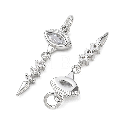 SHEGRACE Brass Clear Cubic Zirconia Pendants XGRQ3K023-540P-1