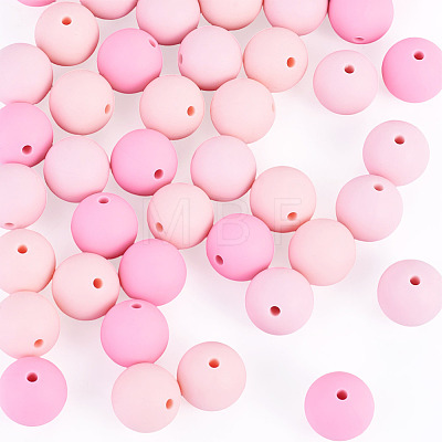 45Pcs 3 Colors Round Silicone Focal Beads SIL-TAD0001-01E-1
