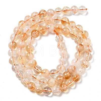 Heated Natural Citrine Beads Strands G-A262-A01-5.5mm-1