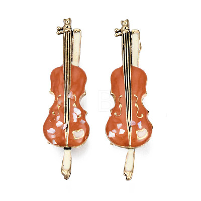Violin Enamel Pin with Shell JEWB-N007-148-1