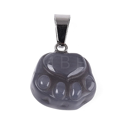 Natural Grey Agate Carved Pendants G-Q608-01B-1