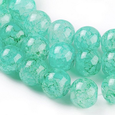 Spray Painted Glass Beads Strands GLAA-A038-D-43-1