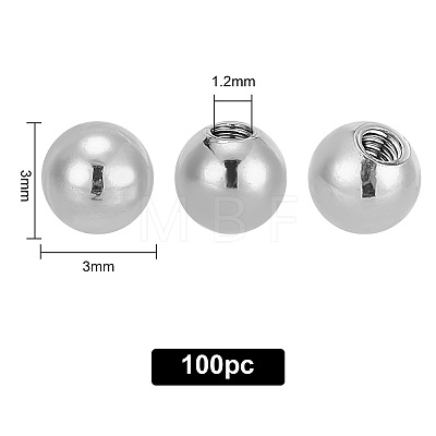 GOMAKERER 100Pcs 304 Stainless Steel Round Ear Nuts STAS-GO0001-04-1