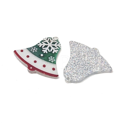 Christmas Themes Opaque Printed Acrylic Pendants OACR-B037-01-1