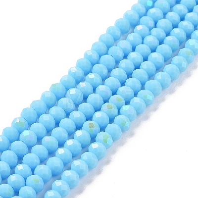 Electroplate Opaque Solid Color Glass Beads Strands X1-EGLA-A034-P4mm-L11-1