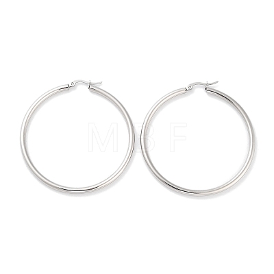 Non-Tarnish Ring 304 Stainless Steel Hoop Earrings for Women Men EJEW-B049-01H-P-1