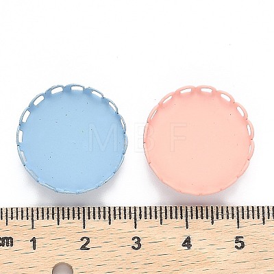 Spray Painted Eco-Friendly Iron Slide Charms Cabochon Settings IFIN-T009-14C-M-1