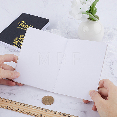 Imitation Leather Wedding Guestbooks Notepad with Gold Foil AJEW-WH0348-157-1
