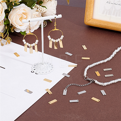 120Pcs 2 Colors 201 Stainless Steel Charms STAS-BBC0010-52-1