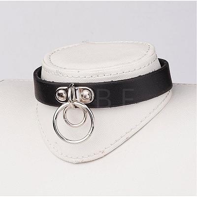 Punk Rock Style Cowhide Leather Choker Necklaces NJEW-D287-06-1