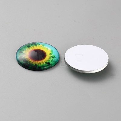 Mixed Animal Eye Pattern Glass Cabochons AJEW-WH0070-08B-1