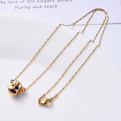 Vacuum Plating 304 Stainless Steel Coreana Chain Necklace NJEW-S420-006D-G-1