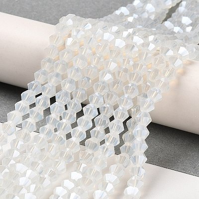 Imitation Jade Electroplate Glass Beads Strands EGLA-F029-J4mm-A05-1