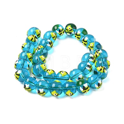 Ocean Theme Handmade Glass Enamel Beads LAMP-D304-02G-1