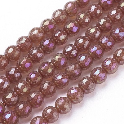 Electroplate Natural Carnelian Beads Strands G-P430-10-B-1