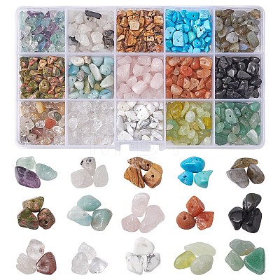 225G 15 Style Natural & Synthetic Gemstone Beads G-YW0001-03-1