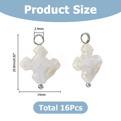 16Pcs Natural Keshi Pearl Pendants PALLOY-HS00046-1