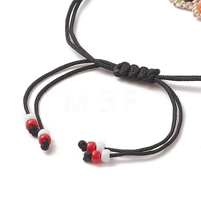 Handmade Japanese Seed Skull Link Bracelet BJEW-MZ00021-01-1