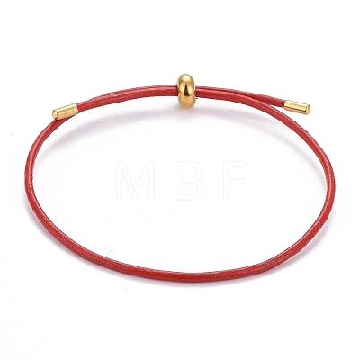 Adjustable PU Leather Cord Slider Bracelets BJEW-F412-05G-A-1