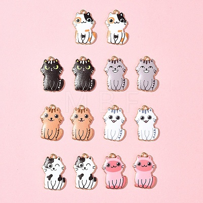 14Pcs 7 Colors Rack Plating Alloy Enamel Pendants FIND-FS0003-05-1