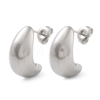 Non-Tarnish Teardrop 304 Stainless Steel Stud Earrings EJEW-P258-41P-1