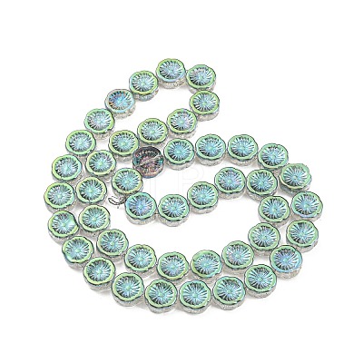 Half Plated Electroplate Glass Transparent Beads Strands EGLA-G037-10A-HP01-1