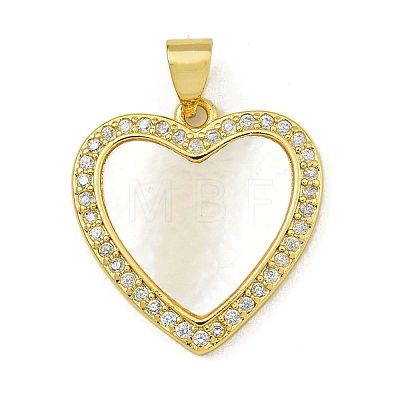 Rack Plating Brass Micro Pave Clear Cubic Zirconia Pendants KK-U029-03G-1