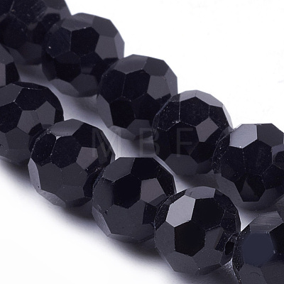 Faceted(32 Facets) Glass Round Beads Strands X-EGLA-J042-6mm-08-1