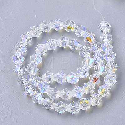 Electroplate Glass Beads Strands EGLA-Q118-6mm-C17-1