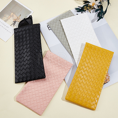 10Pcs 5 Colors Rectangle PU Leather Eyeglass Cases AJEW-ME0001-58-1