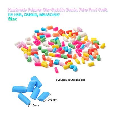 8000Pcs 8 Colors Handmade Polymer Clay Sprinkle Beads CLAY-YW0001-13A-1