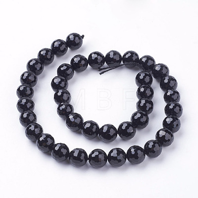 Natural Black Onyx Beads Strands X-G-E145-10mm-3B-1