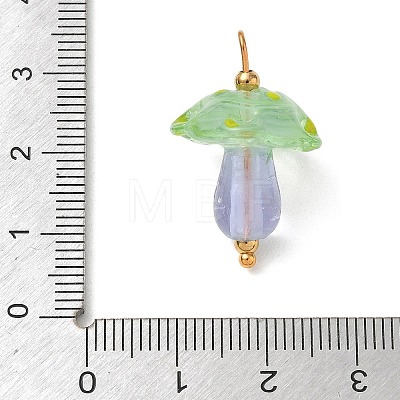 304 Stainless Steel with Handmade Bumpy Lampwork Pendants LA-CBA4231-01F-G-1