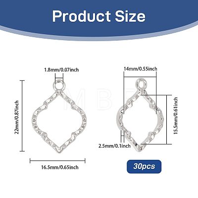 Alloy Open Back Bezel Pendants FIND-WH0111-887P-1