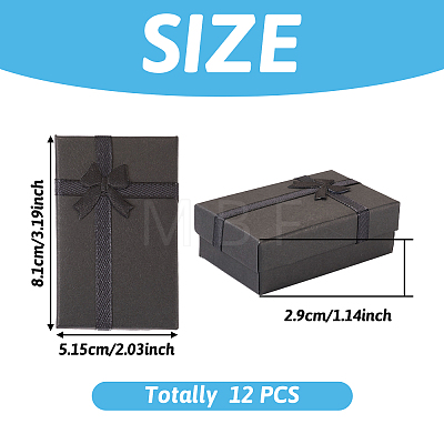 Rectangle Paper Jewelry Gift Boxes with Bowknot CON-TAC0010-79A-1
