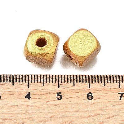 Spray Painted Wooden Beads WOOD-P021-01C-02-1