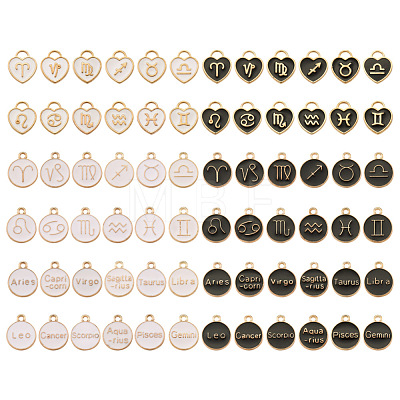 Cheriswelry 8 Sets 4 Styles Light Gold Plated Alloy Enamel Pendants ENAM-CW0001-05-1