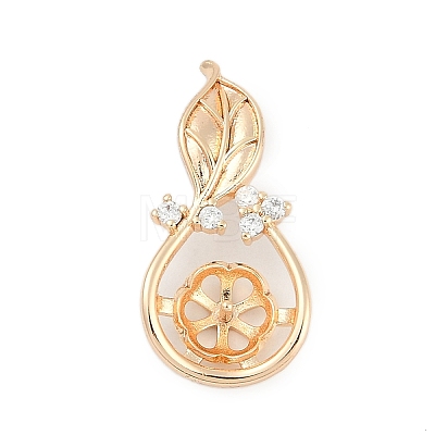 Brass Micro Pave Clear Cubic Zirconia European Dangle Charms Bails KK-Q026-14G-1