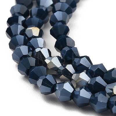 Opaque Solid Color Electroplate Glass Beads Strands GLAA-F029-P4mm-A09-1
